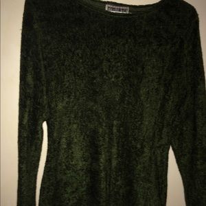 Soft nubby olive deep green light weight sweater